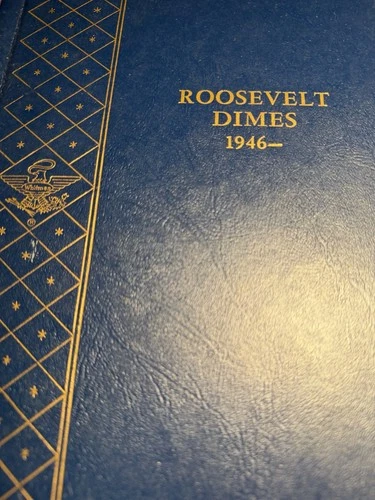 Rainbow Toned Roosevelt Silver Dime Partial Set Whitman Album 1946-1964 BU/UNC