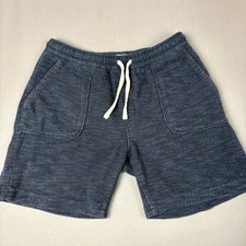 Zara Shorts Men Large Navy Knit Drawstring Minimalist Summer Beach