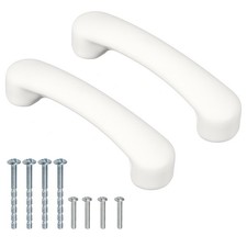 2Pcs White Ceramic Cabinet Drawer Pulls for Kitchen Cupboard