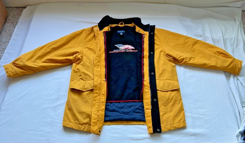 Vintage 1990s GANT Lexington Avenue Yellow Waxed Cotton Field Jacket Men L - Image 2 of 4