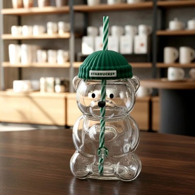 Starbucks Barista Bear Glass Cup 503ml 2026 | Limited Edition Collectible New