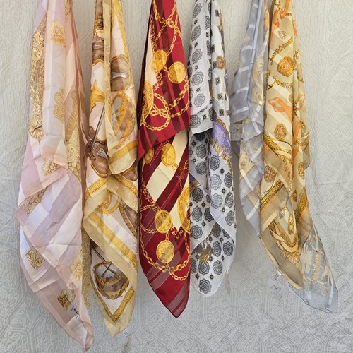 Baroque Vintage 100% Silk Unique Italy French Branded Scarf Shawl Multi-Patterns