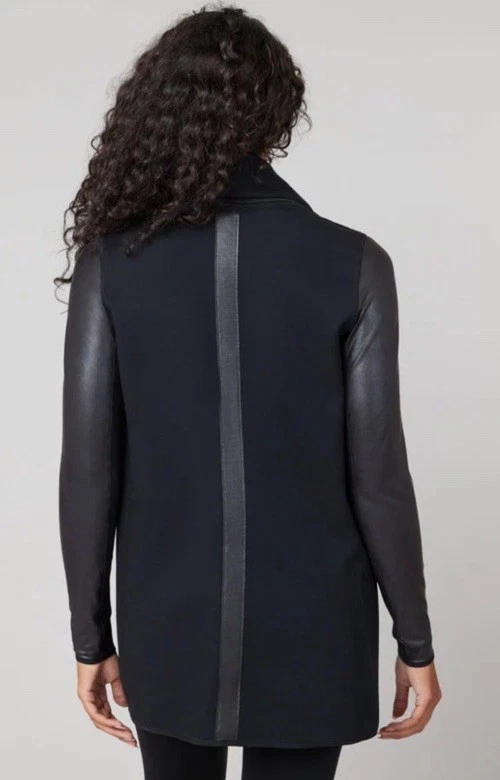 Spanx Drape 前可调式夹克 50176R Ponte 人造皮革装饰-小号 LKNU! — 第 3/4 张图片