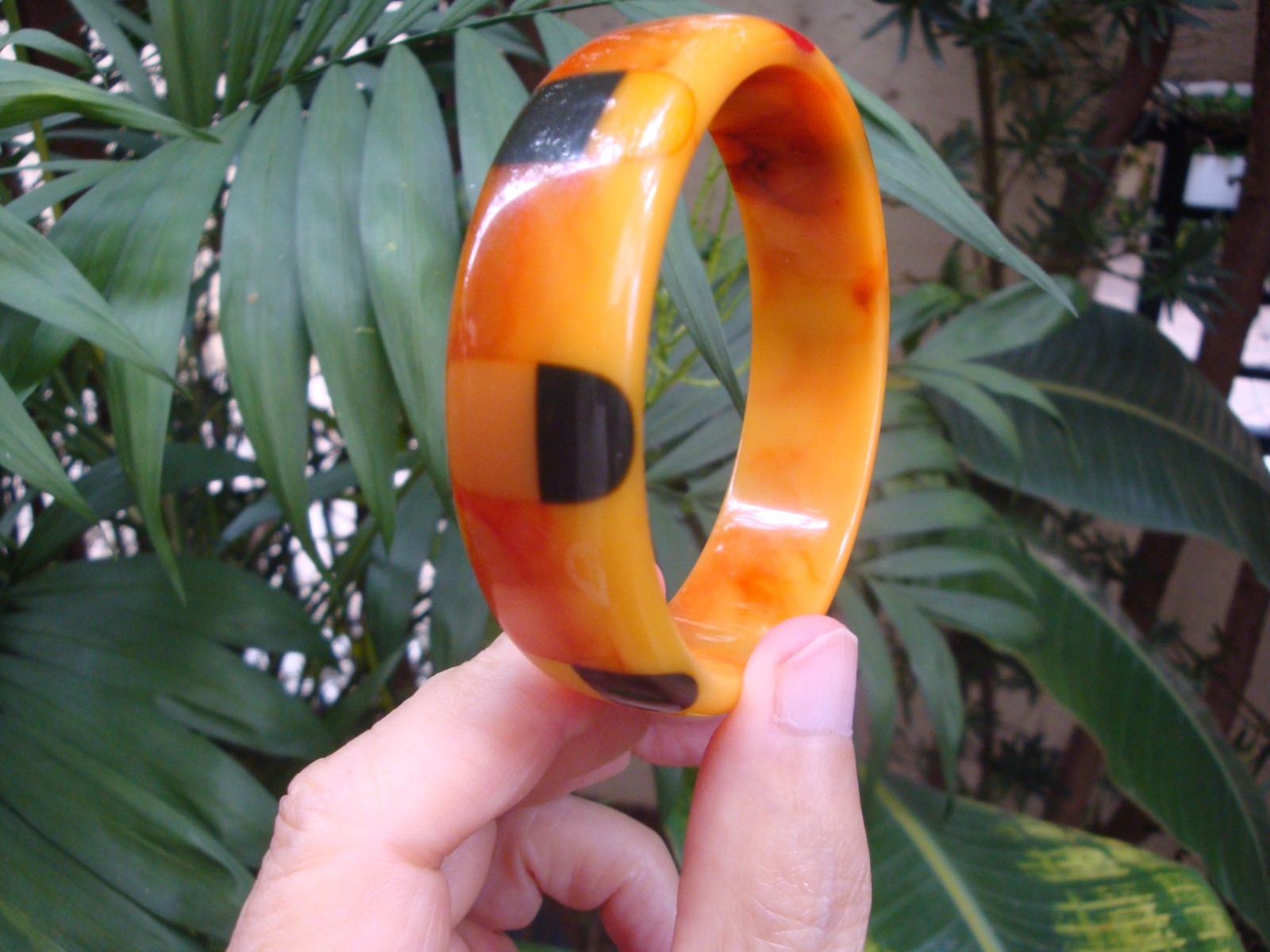 Marbled  Shultz Bakelite Bracelet! Multi Colored … - image 3