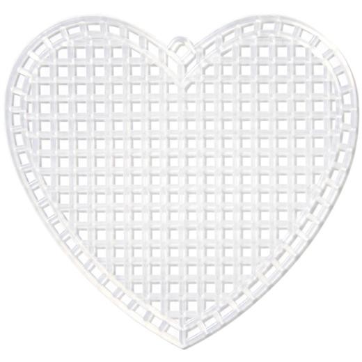 Cousin 7 Count Plastic Canvas Shapes 3"" Clear Hearts 10pcs