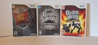 Lot Of 3 Guitar Hero Wii Games Metallica, Warriors Of Rock, World Tour, Tested!