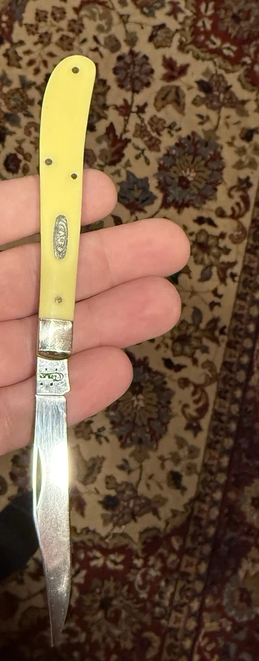 Case Xx Slim Trapper Knife Yellow Bone Handle - Image 3 of 4