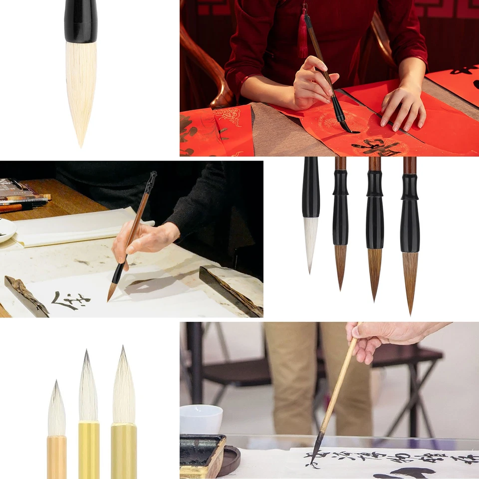 15PCS Chinese Calligraphy Brush Set w/ Brush Roll Soft Hair Art Painting Brushes - Image 2 of 4