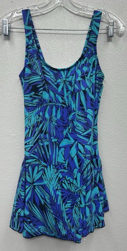 Azul Einteiler Badeanzug Schwimmkleid Damen 12 tropische Blumen Urlaub bescheiden gebraucht, in einwandfreiem Zustand