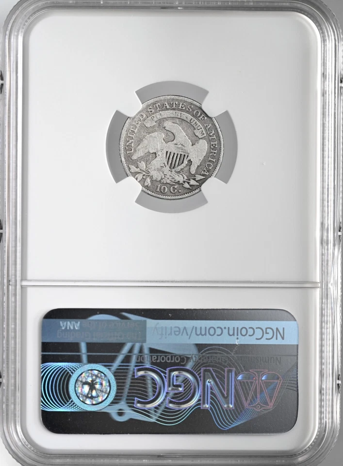 1833  10C CAPPED BUST SILVER DIME  NGC GOOD DETAILS "DAMAGED"  8404749-050 - Image 4 of 4