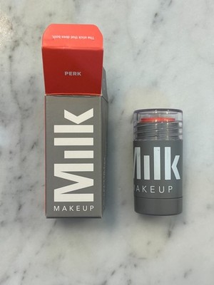 Milk Makeup Lip + Cheek Non-Comedogenic Cream Blush Stick in Perk coral shimmer