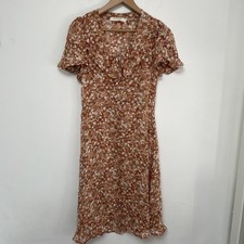 Christy Dawn The Daisy Dress Brown Floral Medium Button Up Terracotta Immaculate