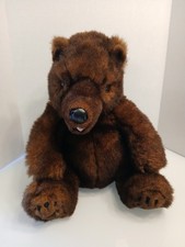 Disney Parks Hidden Mickey Ears Brown Large Bear Puppet Plush 17" Grizzly Bear