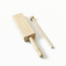 Wood Block with Beater Lightweight Woodblock Natural for Students