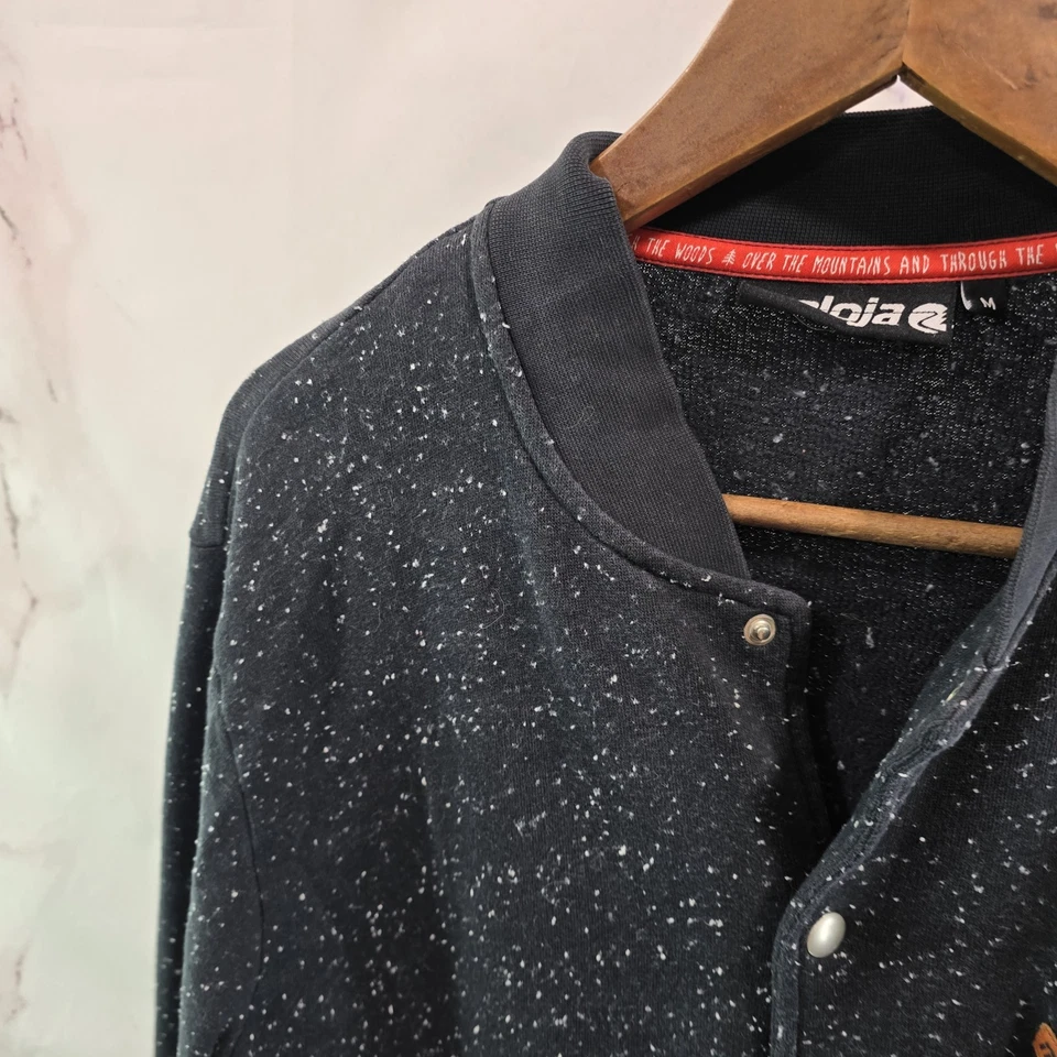 Sudadera Maloja Para Hombre Mediana Negra Bombardero Chaqueta a Presión Moteada Mancha Foto 2 de 4