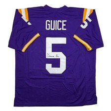 Autographed/Signed Derrius Guice LSU Purple College Football Jersey JSA COA