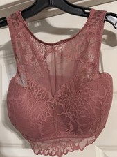 Victoria s Secret Y2K PINK Lace Padded Bralette Size S DD