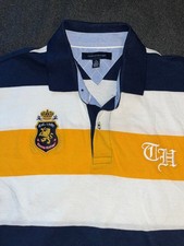 Tommy Hilfiger Vintage Y2K Polo Shirt Embroidered Patch Colorblock XL