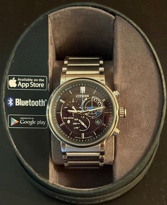 CITIZEN W770MV Bluetooth Eco-Drive Solar Men s Watch Black Dial Silver Case