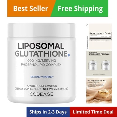 Liposomal Glutathione Powder - 1,000 mg  Reduced L-Glutathione per Serving, L...