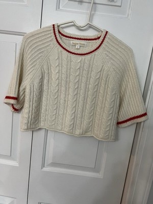 Sugar Moon Girls Medium Crop Sweater Cream