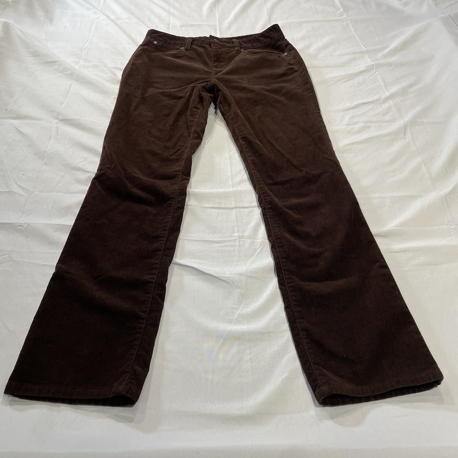 Talbots Heritage Brown Corduroy Straight Leg Mid-Rise Pants Womens Size 4P