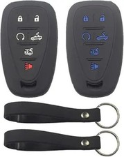 2Pcs Rubber Silicone 6 Buttons Remote Smart Key Fob Cover Case Protector Keyless