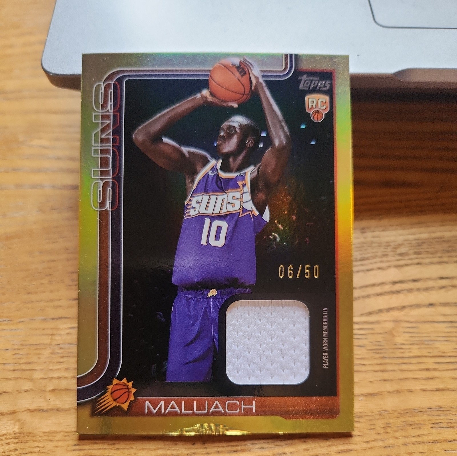 2025-26 Topps Flagship Real One Relic Khaman Maluach Gold Rainbow #/50 #FRO-KM