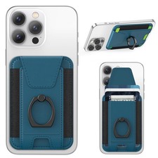 For Magsafe Wallet with Grip, 6-Card Holder, Stronger Blue Phone Grip