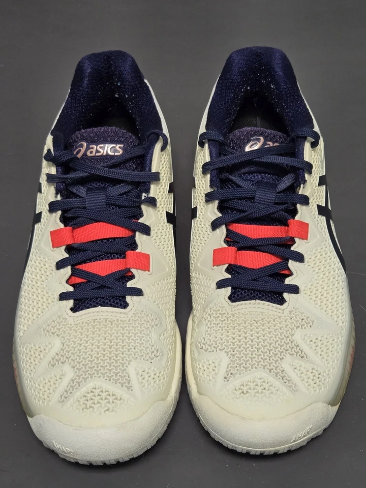 Asics Womens Gel Resolution 8 1042A072 White Blue Tennis Shoes Sneakers Size 8.5 - Image 4 of 4