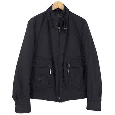 JOOP! Bomber Jacket Men Full Zip Multi Pocket Coat Black Ok3 Size 46