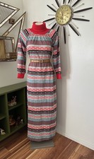 Vintage 70s Clovis Ruffin Maxi Winter Dress Lounger