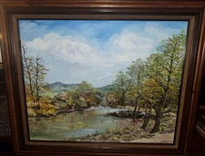 Guadalupe River In Kerrville, Texas Painting On Canvas