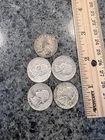 5 Washington Quarters Before 1964. 90%silver.