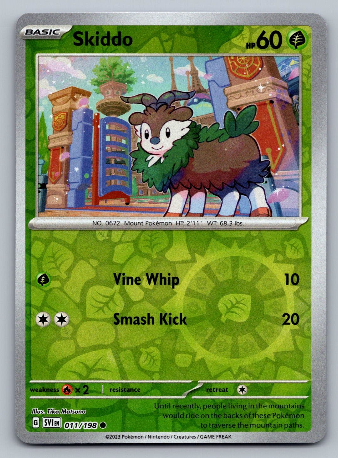 Pokemon TCG SV01: Scarlet & Violet Base Set Skiddo 011/198 Reverse Holo