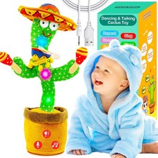 Rechargeable Dancing Talking Cactus Toy - Volume Adjustable, Mimics Speech, Fun