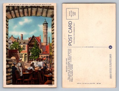 Chicago, IL-Illinois, Belgian Village Section Cafe, Vintage Postcard