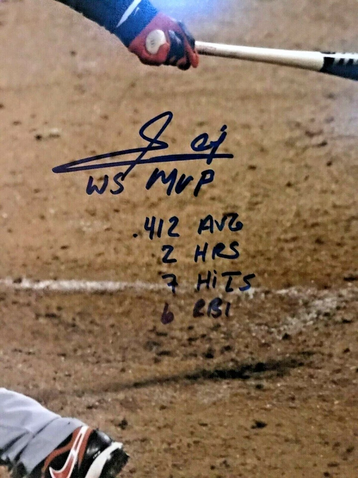 Foto firmada por Edgar Rentería 16x20 "Stat" - PSA Auth - Giants con MVP - Edición limitada Foto 2 de 4