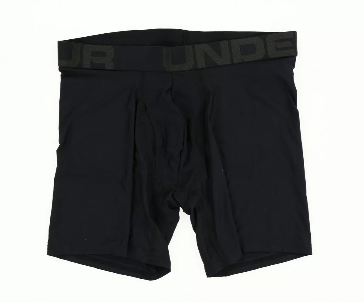 Under Armour 240986 Mens Boxer Brief Underwear Solid Black Size