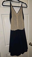 Xscape Sleeveless Fit-&-Flare Navy Gown Dress Size 8 - Navy Nude Sheer Cocktail