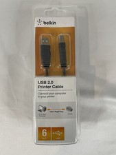 Belkin USB 2.0 Printer Cable NEW 6 Feet Connect Computer To Printer