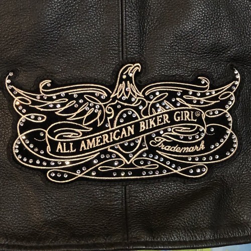 Leather Motorcycle Vest X-element Womens XXL Black Studs Zipper, Custom Patches - Picture 5 of 8