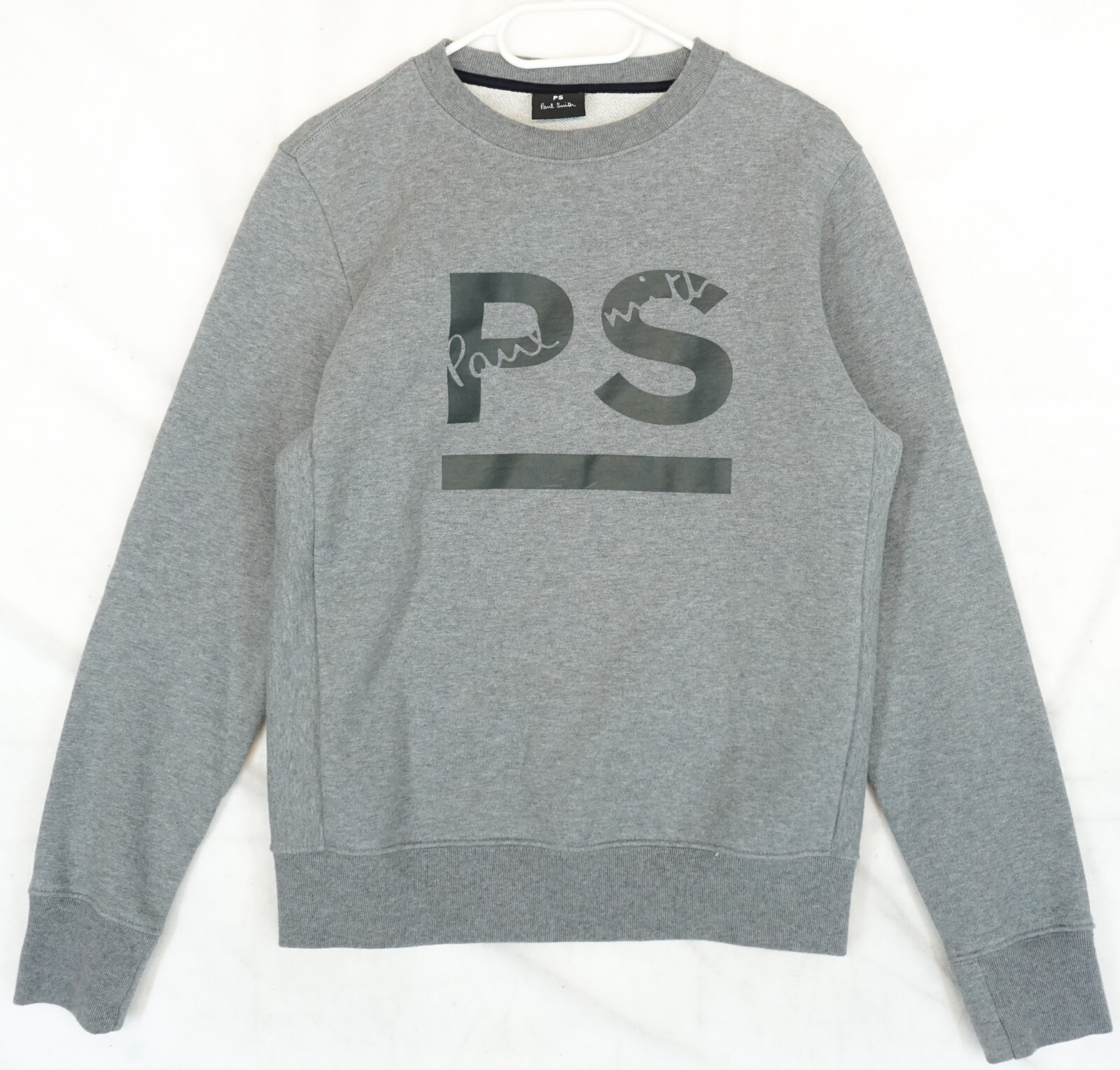 Paul Smith Solid Gray Logo Print cotton Sweater s… - image 1