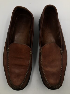 Allen Edmonds Mens BOULDER Brown Leather Slip On Loafers Sz  display picture 1
