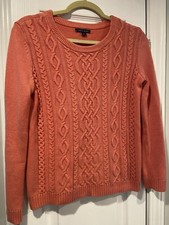 Tommy Hilfiger Size S Crew Neck Cable Knit Fisherman Long Sleeve Pullover