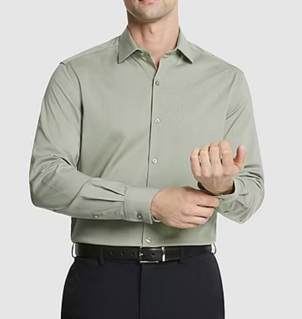 Мужская однотонная рубашка Tayion Темно-зеленый M15-155 3435 5890₽