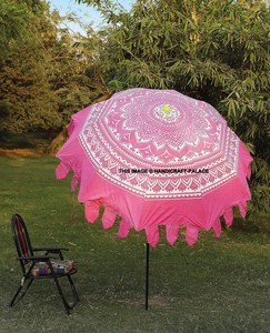 Indian Home Garden Umbrella Ombre Mandala Pink Patio Outdoor Sun Shade Parasol Ebay
