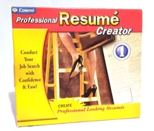 Professional Resume Creator COSMI 2003 PC CD ROM Software Sealed New