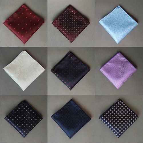 Men's Silk Pocket Square Handkerchief Paisley Hanky Wedding Party Dress Decor - Picture 6 of 39