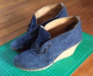 ladies blue suede ankle boots